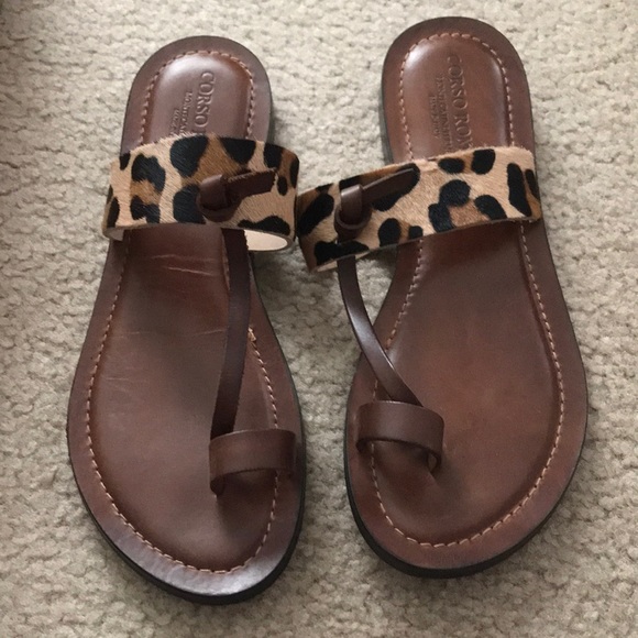 Corso Roma BOXED leather toe ring sandals Italy w/ Box - Picture 3 of 9